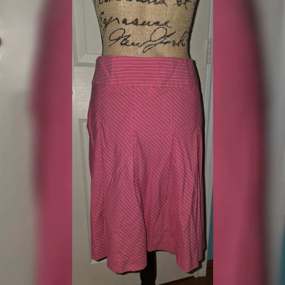 Vintage Old Navy Pink Pinstripe Skirt Size 2 Just Below Waist - Picture 2 of 6